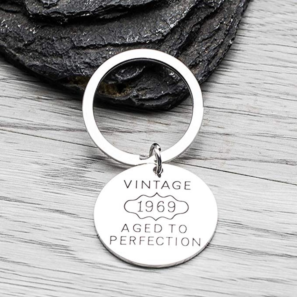 50th Birthday Keychain- 1969 Aged to Perfection